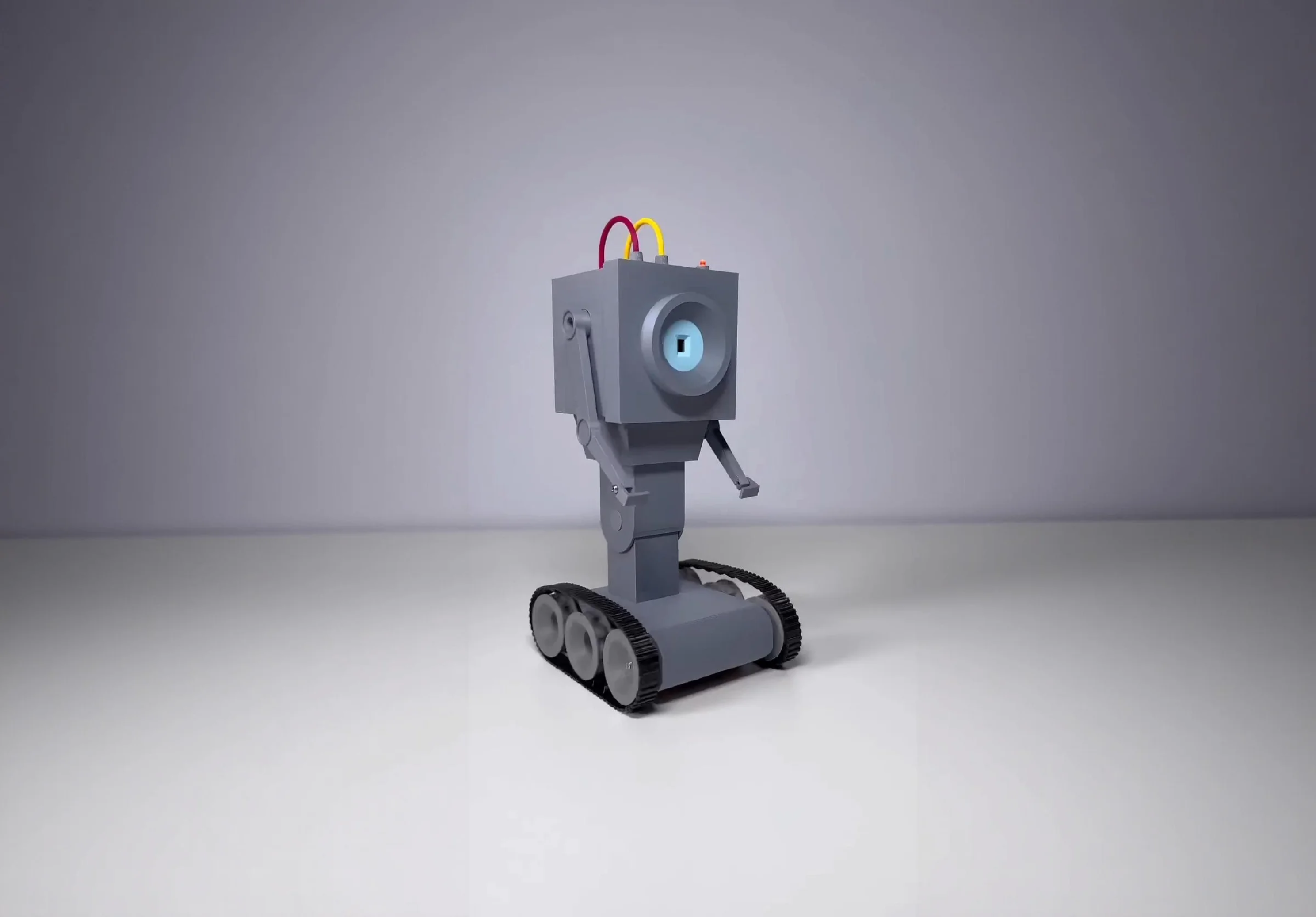 灰色履带式黄油机器人 Butter Bot