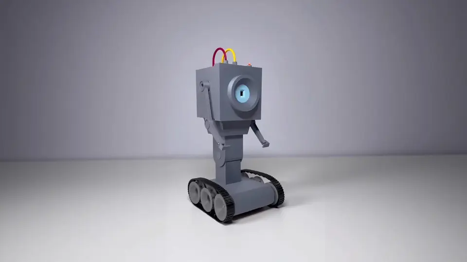 灰色履带式黄油机器人 Butter Bot